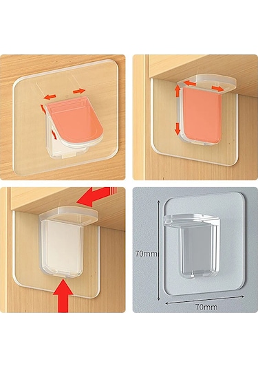 8 Adet Yapışkanlı Raf Destek Aparatı Dolap Raf Tutucu Sabitleyici Klips Askı 8li Çok Renkli