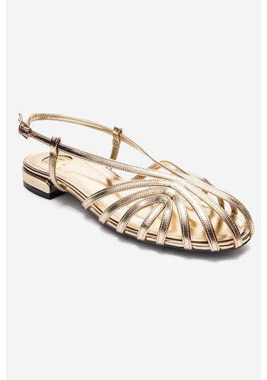 Luvishoes Lıss Altın Cilt Kadın Sandalet Altın