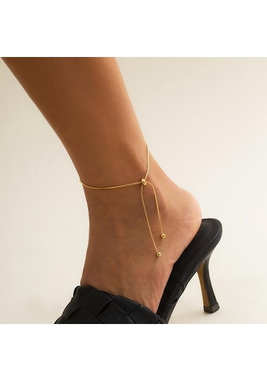 Didadodo Altın Ayarlanabilir Zincir Halhal Bilezik Kadınlar İçin Vintage Moda Basit Ince Zincir Halhal Kadın Ayak Plaj Takı Hediye, Güzel Tasarım Altın