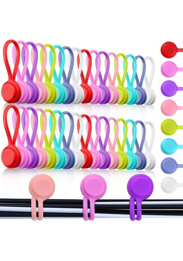 Springsun 8 Renkli Manyetik Sarıcı Seti - Kulaklık Ve Veri Kabloları İçin Taşınabilir Organizatör, Kolay Kullanım