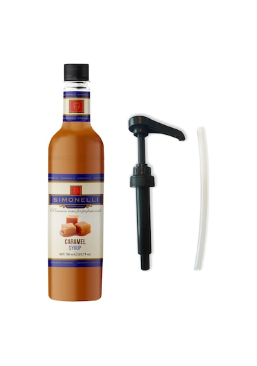 Simonelli Karamel Kahve Şurubu 700 ML + Pompa