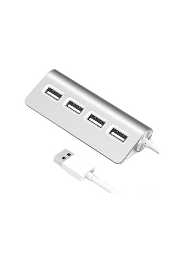 Teltree Usb-a 4 Portlu Alüminyum Hub: Taşınabilir Usb 2.0 Genişletme İstasyonu, Dizüstü Bilgisayar İçin Çoklu Bağlantı Noktası