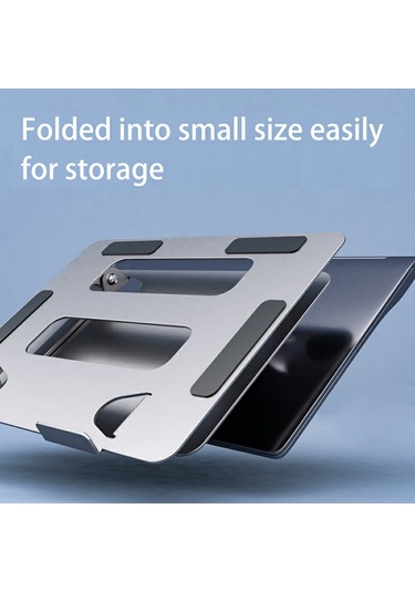 L303 Alüminyum Alaşımlı Ayarlanabilir Tablet Standı, 17,3 İnçe Kadar Cihazlar Katlanabilir Soğutma Dizüstü Bilgisayar Yükselticisi Gümüş