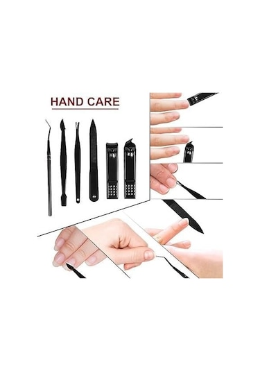 Erkek Ve Kadın Hediye Tırnak Bakım Güzellik Seti Seyahat Kutusu İle 18 Parça Paslanmaz Çelik Tırnak Bakım Seti Kırmızı