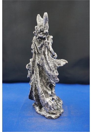 Frigga Tanrıca Heykeli - 25 Cm Mitolojik Dekoratif Biblo, Ev & Ofis Aksesuarı Gümüş