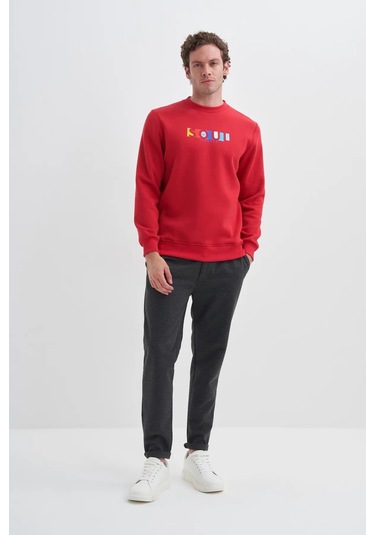 Cazador 3 İplik Şardonlu Sweatshirt 5161 Kırmızı Kırmızı