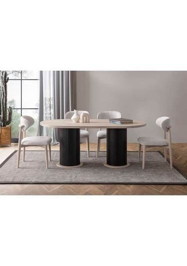 Tavola Modern Yemek Masası 4 Sandalye Takım Mermer