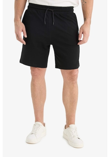 DeFacto Slim Fit Dar Kesim Cepli Pamuklu Basic Düz Bermuda Şort W1105AZ25SPBK81