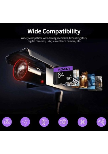 Pazly Adata 64gb Yüksek Hız Micro Sd Kart - U1 C10, 1080p Video Kayıt, Dayanıklı