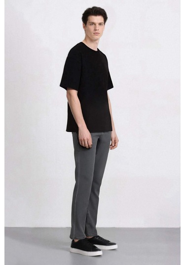 Defacto Pedro Slim Fit Dar Kalıp Normal Bel Dar Paça Jean Pantolon E7440ax25smnm55 Gri