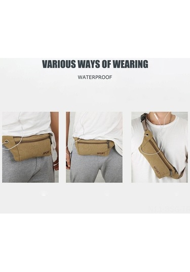 Willowhaven Kahverengi Kanvas Bel Çantası - 3 Fermuarlı, Ayarlanabilir Kemer, Spor/outdoor Dostu, Gömlek/çantaya Dönüştürülebilir, Çok Renkli Çok Renkli