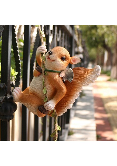 Yaratıcı Reçine Sincap Bahçe Dekorasyonu Ev Dış Mekan Aksesuarları Simüle Hayvan Süsleri Kolye Bahçe Minyatürlerianne Ve Çocuk Kare