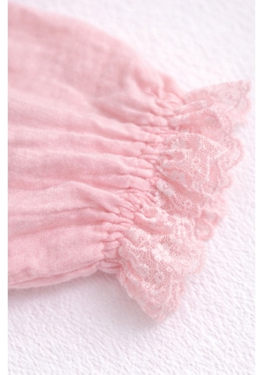 Kardeşler Bebe Müslin Body & Zıbın Dantel Detay Pembe