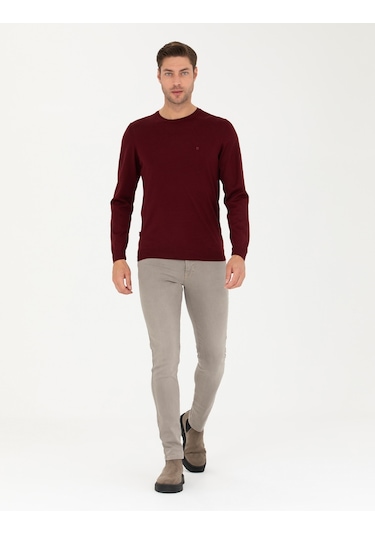 Pierre Cardin Erkek Kırmızı Triko Kazak 50270054-vr030 Kırmızı