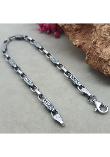 Bir Gümüş Aşkı 925 Ayar Gümüş Grek Desen Bileklik