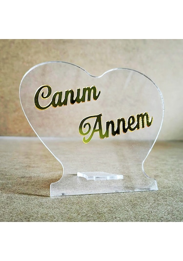 Anneler İçin Canım Annem Pleksi Kalp Hediye