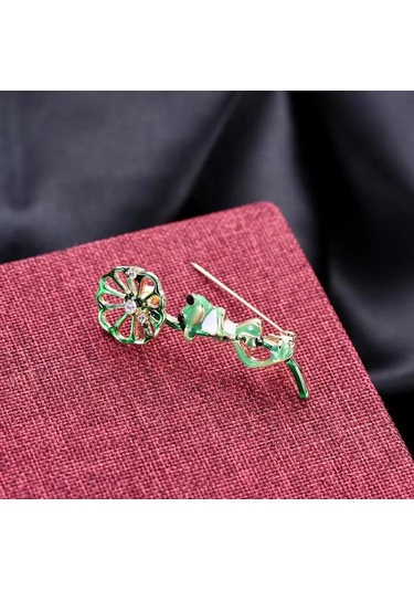 Villovatik Çatırtı Broşu Şemsiyeli Kurbağa 177097305 Altın Rengi