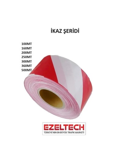 Ezeltech İkaz Şeridi 60 Mm X 500 M - Kırmızı - Beyaz