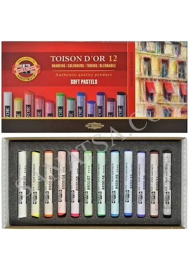 Kohinoor Toison D'or Soft Toz Pastel Boya 12 Renk Çok Renkli