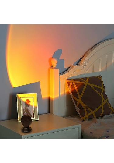 Jms Led Usb Gün Batımı Lamba Projektör Ev Dekor Gece Lambası Taşınabilir Mood Işık Neon Çok Renkli