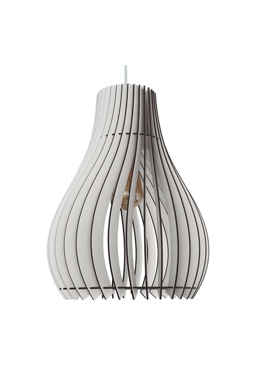Vialux Modern Ahşap Bohem Rustik Avize Tekli Sarkıt Lamba Beyaz Beyaz