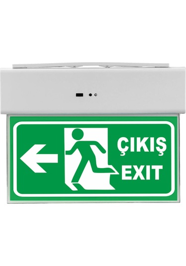 Sol Yön Exit +çıkış Yazılı Şarjlı + Elektrikli Acil Çıkış Yön Armatürü Levhası