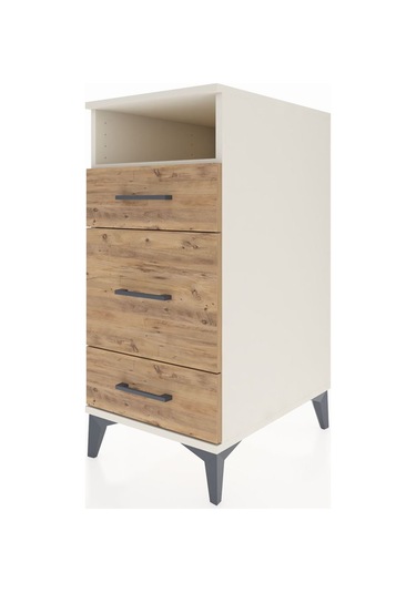 Kronos Komodin Tek Raflı 3 Çekmeceli 44x59x96 Aytaşı-çam Aytaşı