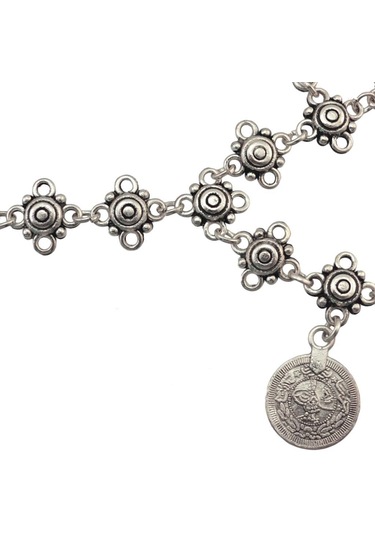 Suntek Vintage Boho Çiçek Ayak Hippi Bilezikler Püskül Madeni Gümüş