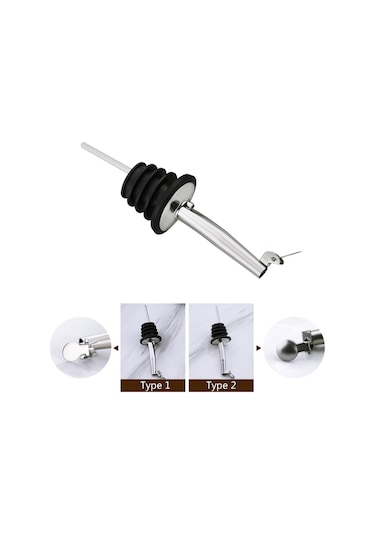 Konesam 304 Paslanmaz Çelik Şarap Pourer, Gömlekli Kapaklı, Silikon Mantar, Akış Kontrol, Bar Ve Mutfak Gereci, Siyah Tip 2