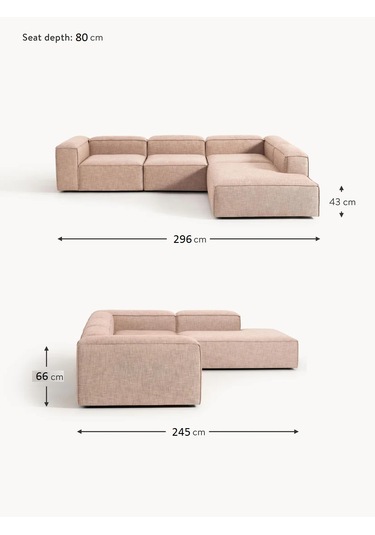 Most Mollis Pro 4 Modül Sağ Köşe Koltuk Takımı 09 Bej Keten Kumaş