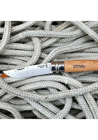Opinel İnox 9 No Kayın Saplı Paslanmaz Çelik Kamp Çakı Kahverengi