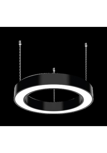 Yuvarlak Lineer Aydınlatma Siyah Kasa Beyaz Işık 50 Cm Simit Led Armatür