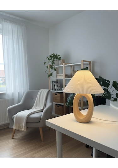 Elana Design Balance Abajur - Bohem Tarzı Abajur Ve Gece Lambası Bej