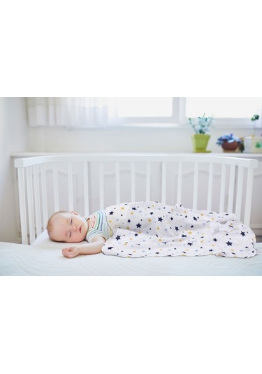 Sevi Bebe Desenli Müslin Bebek Battaniyesi 100X100 Art-353 Yıldız Mavi