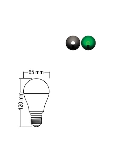 9W+2W E27 Yeşil 6500K 3 Kademeli Renkli Led Ampul