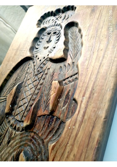 Omeniv Antika Kullanılabilir Ahşap Kral Figür Kurabiye Kalıbı