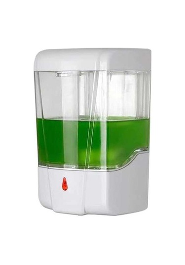 Novahub 700ml Temassız Duvar Montaj Sabunluk, Şeffaf Abs, Pil Dahil Değil, Beyaz Beyaz