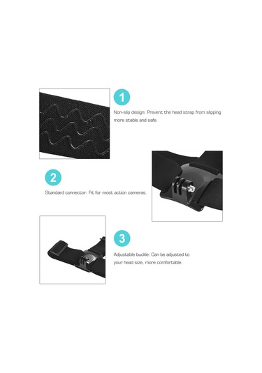 Yifomall Ayarlanabilir Kaymaz Spor Kamera Kafa Bandı - Gopro 7/6/5/4, Sjcam, Yı Uyumlu