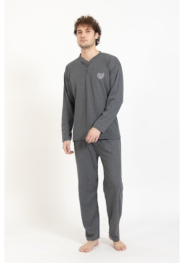 Lukitus Büyük Beden Battal Erkek Pijama Takımı Rimol-bb Füme