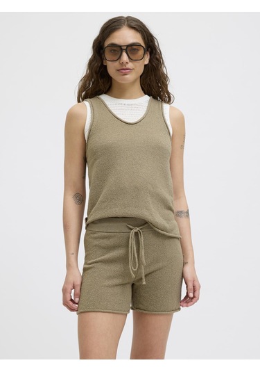 Jack & Jones Kadın Kalin Askili Triko Bluz - Amara - 12275494 Coriander