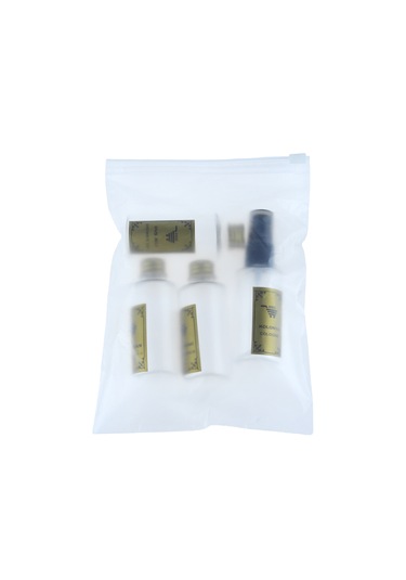 Seyahat Seti 4lü 0.50ml Kolonya Duş Jeli Saç Kremi Şampuan Şişesi Açık Kahverengi