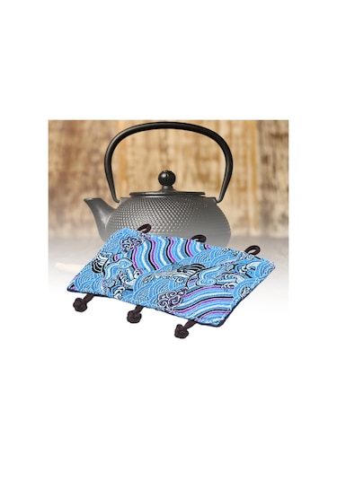 Homyl Çaydanlık Kolu Mat Kumaş Eldiven Kamp Seyahat Için Mavi Mavi Diğer