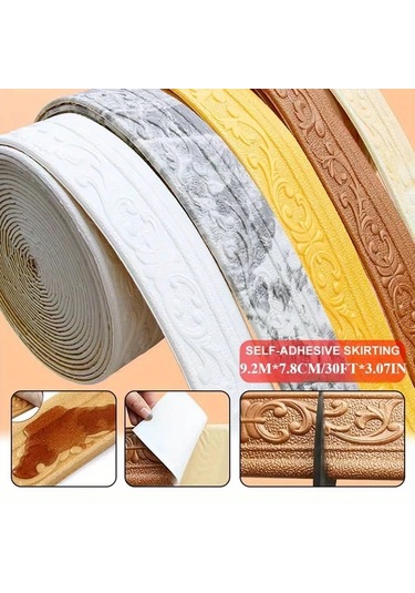 Elmpaly 3d Duvar Dekorasyon Şeridi Kendinden Yapışkanlı 362.2 İnç Xpe Köpük Kabartma Desen