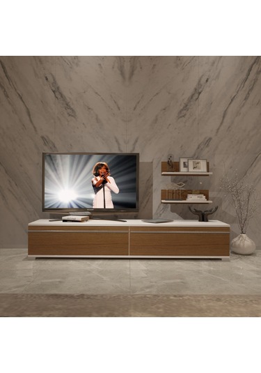 Decoraktiv Eko 4 Mdf Std Tv Ünitesi Tv Sehpası Beyaz - Ceviz