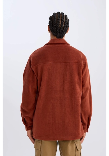 DeFacto Relax Fit Polar Uzun Kollu Gömlek A4782AX24WNBR330 Bordo