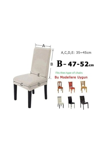 StarMall Ipek Kadife Sandalye Kılıfı Sandalye Örtüsü Lastikli Standart 1 Adet Gri