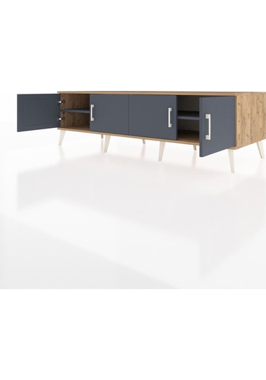 Kronos Tv Ünitesi 2 Raflı 4 Kapaklı 176x59x51 Çam-antrasit/antrasit Antrasıt/antrasıt