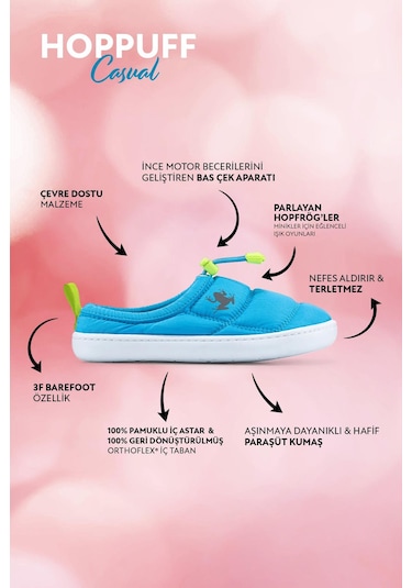 Hoppuff Casual Dinamik Mavi Barefoot Çocuk Ayakkabı