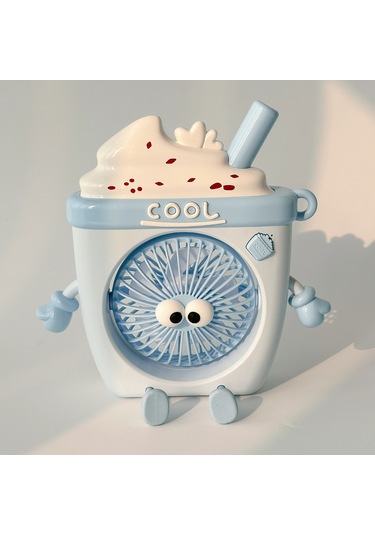 Lyon Gıda Oyun Serisi Karikatür Elektrik Fan Küçük Yatakhane Fanı Mini Usb Fanı Taşınabir El Fanı Kırmızı Patates Kızartması