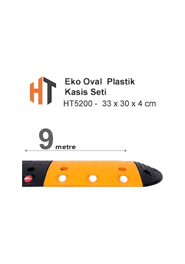 Eko Oval Hız Kesici, Plastik Kasis Seti 33x30x4 Cm 9 Metre